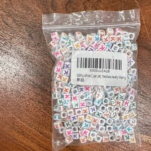 Colorful Alphabet LETTER k Beads for Jewelry Making